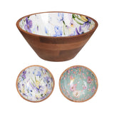 Floral Design Wooden Bowl for Tabletop Display | 25cm Diameter