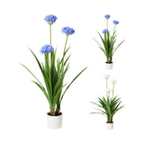 Home Decor Artificial Flowering Plant | White Pot, 120cm, Assorted Colours