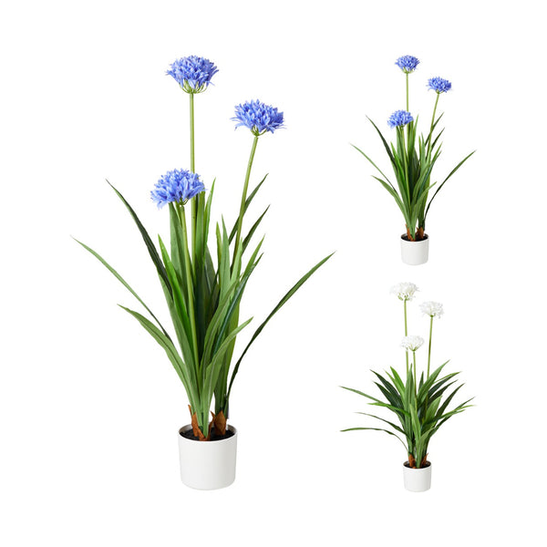 Home Decor Artificial Flowering Plant | White Pot, 120cm, Assorted Colours