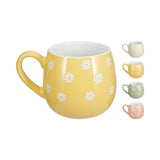 Kitchenware Daisy Print Stoneware Mug | 450ml, Assorted Pastel Colours