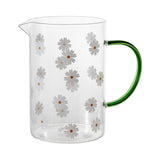 Pitcher with Handle Serving Jug | Flower Pattern, Decorative