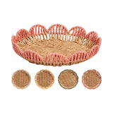 Home Decor Flower-Shaped Woven Serving Tray | Assorted Colours