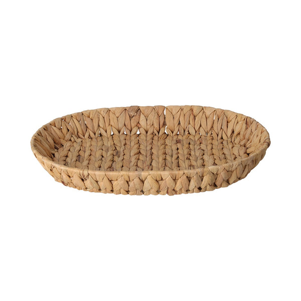 Oval Basket Tray Storage Basket | 40 x 32 x 6cm, Low-Sided, Shallow