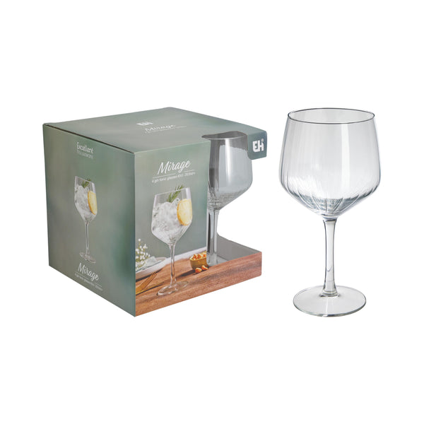 Mirage Gin Glass Set Drinking Glassware | 61cl, Set of 4 Pieces
