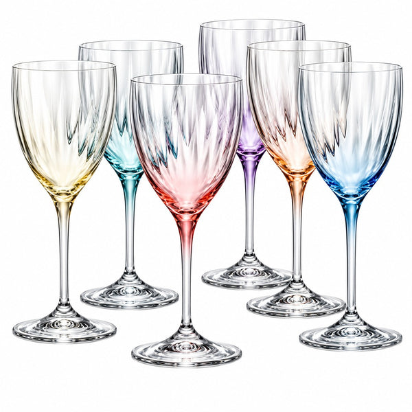 Bohemia Wine Glass Set 500ml | Colourful Crystal Glassware Set