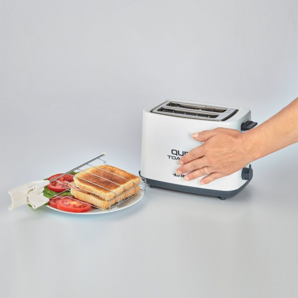 Ariete Qubi Vertical Long Slot Toaster | White, Warming Rack