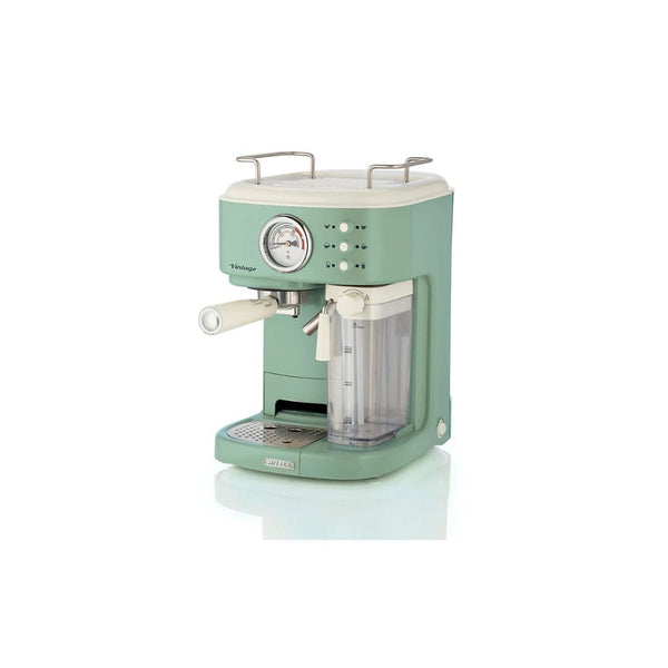 Ariete Vintage Green Espresso Coffee Machine | Pressure Gauge, Milk Frother