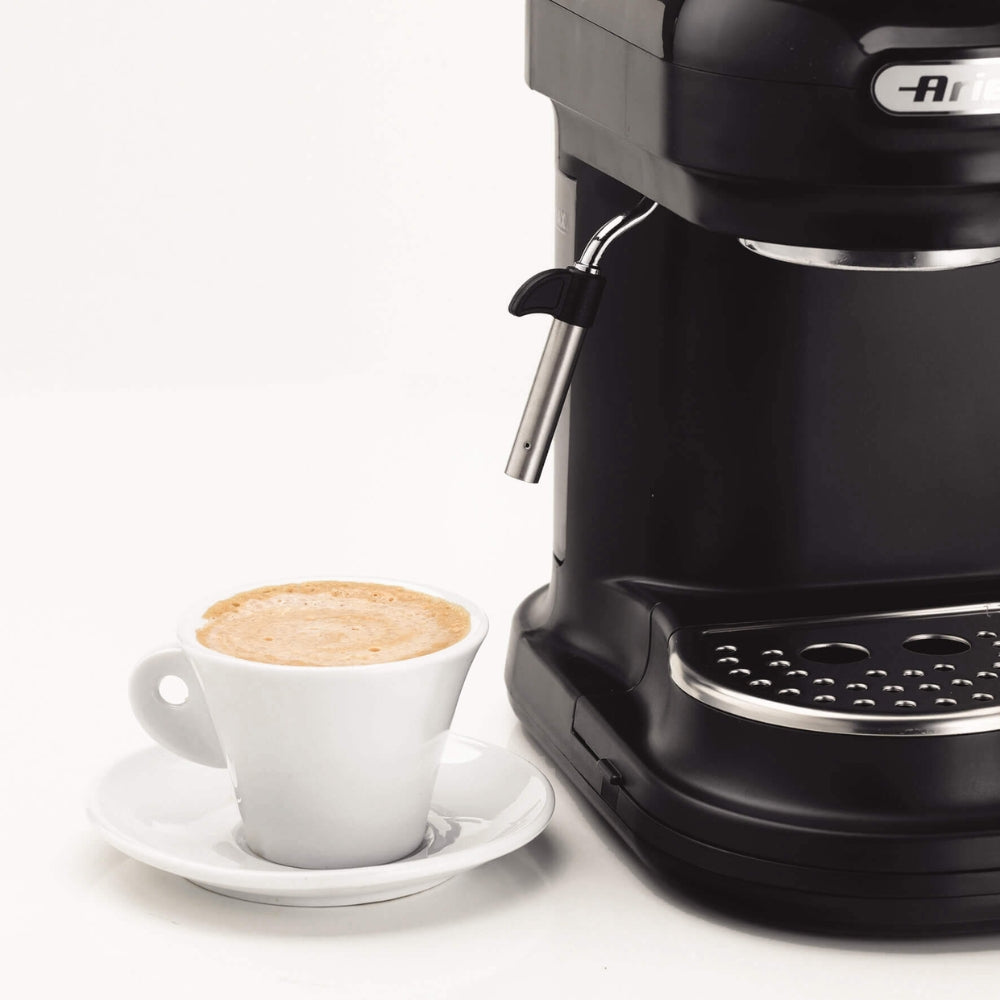 Ariete Black Espresso Coffee Maker with Built-In Grinder | Bean Hopper