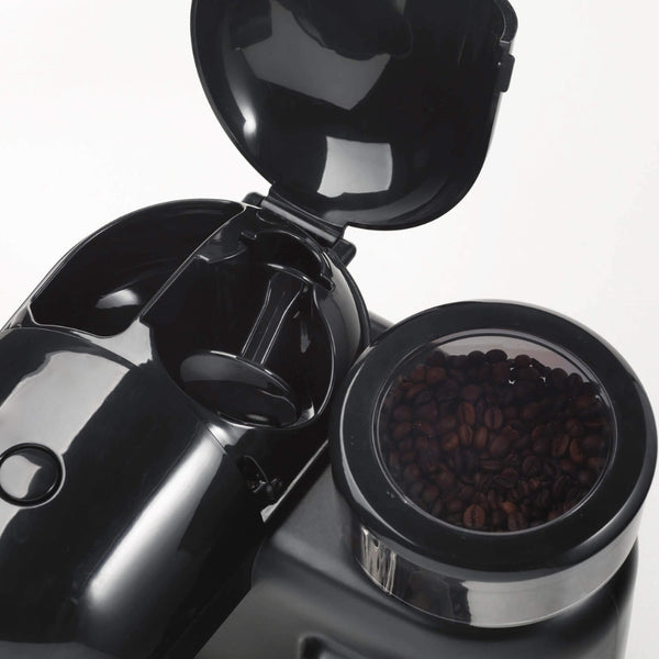 Ariete Black Espresso Coffee Maker with Built-In Grinder | Bean Hopper