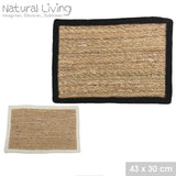 Rectangular Jute Placemat | Natural Fibre with Black Border 45x30cm