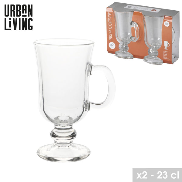 Irish Coffee Glasses 2 Pack | 23cl Clear Glass Mugs