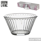 Madrid Glass Bowl 11cm | Set of 3 Clear Glass Bowls