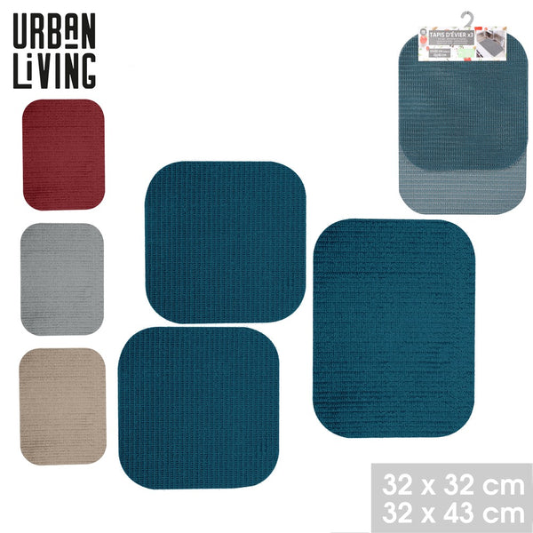 Sink Mat Set Assorted Colours | 3 Pack for Kitchen Use