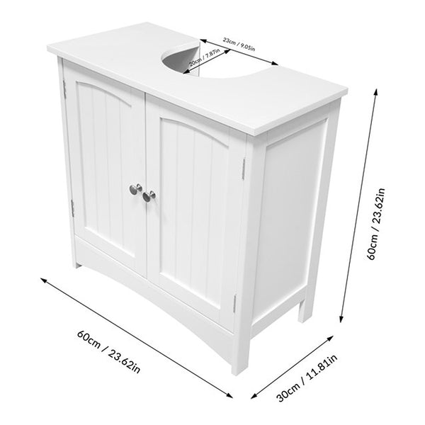 Anika White Under Sink Bathroom Cabinet 