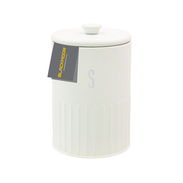Blackmoor White Embossed Sugar Canister 
