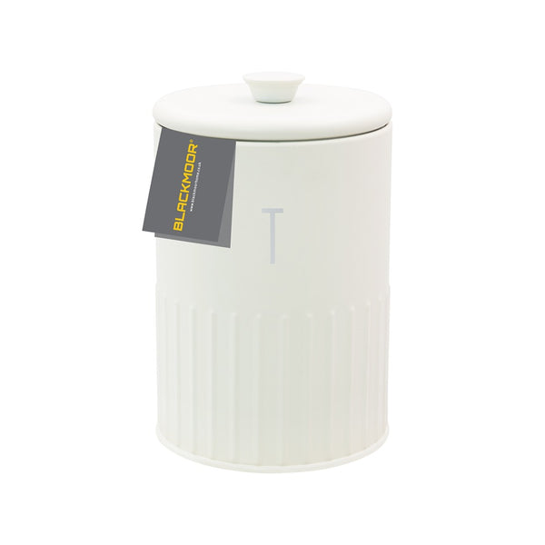 Blackmoor White Embossed Tea Canister 