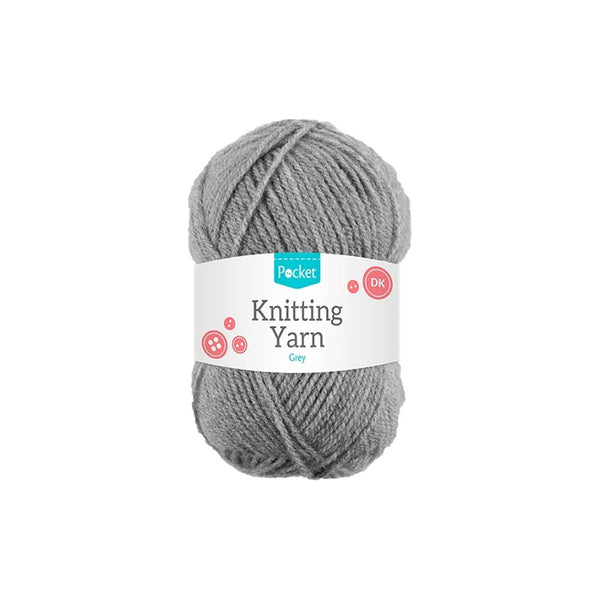 Grey Acrylic Even Thickness Smooth Twist DK Knitting Yarn | 75g Ball