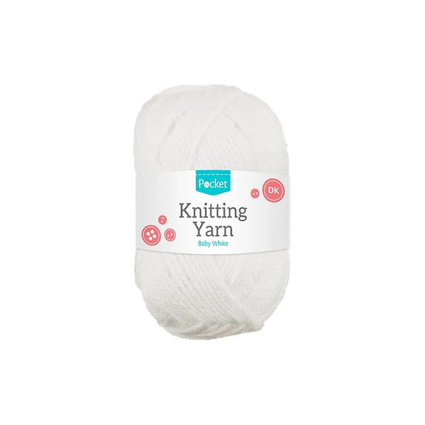 Acrylic Baby White Double Knitting Yarn for Knitting and Crochet | 75g