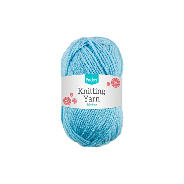 Acrylic Knitting Yarn DK | Baby Blue, 75g, Smooth Even Spin, Compact Ball