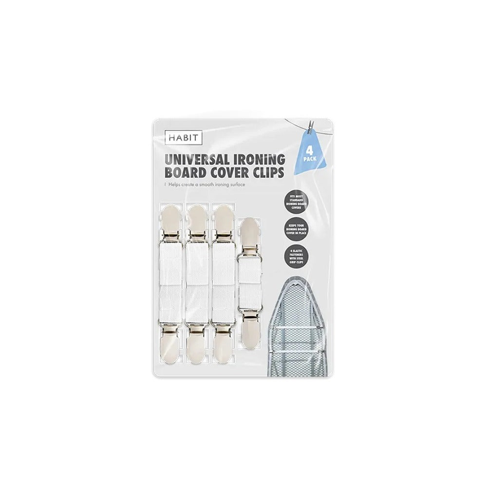 Universal Ironing Board Cover Clips | Elasticated, Pack of 4