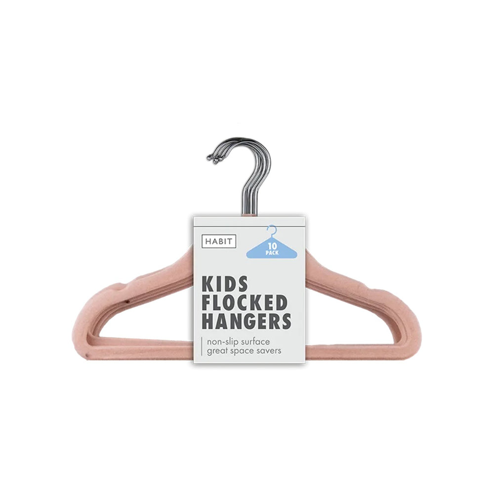 Habit Clothes Hangers | Velvet Finish, Children's Size, Pack of 10