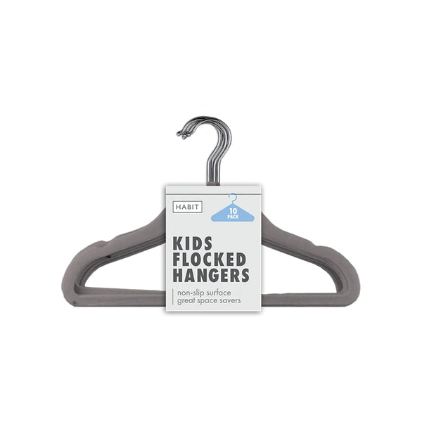 Habit Clothes Hangers | Velvet Finish, Children's Size, Pack of 10