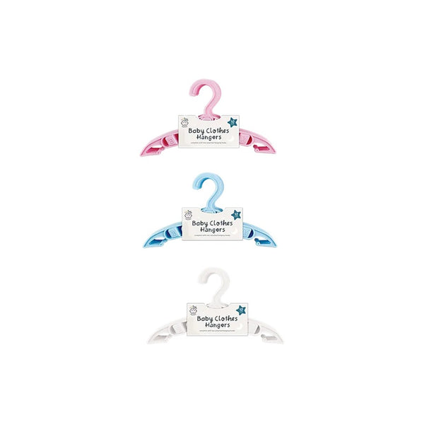 Baby Clothes Hangers | Pack of 10, Assorted Colours, With Side Clips