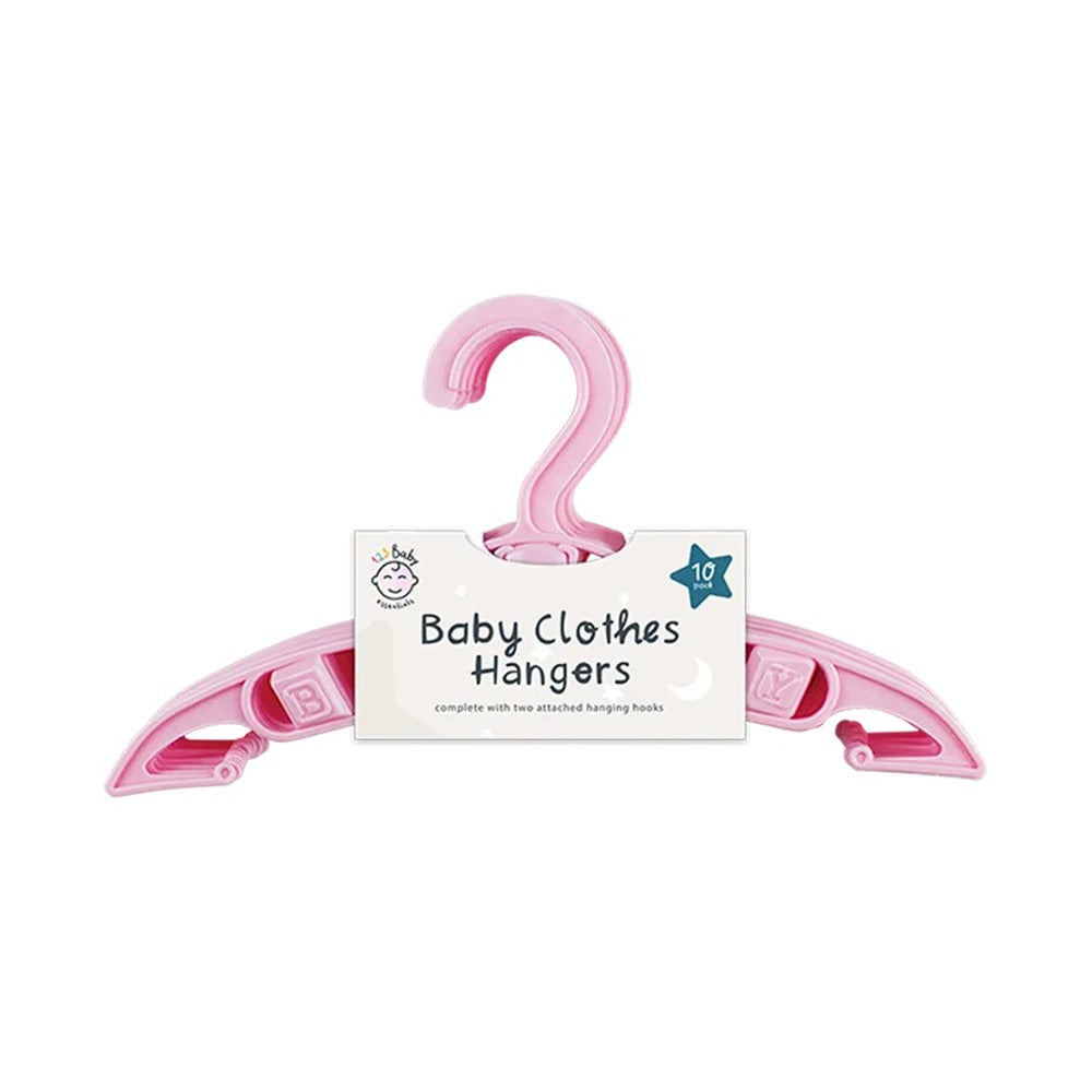 Baby Clothes Hangers | Pack of 10, Assorted Colours, With Side Clips
