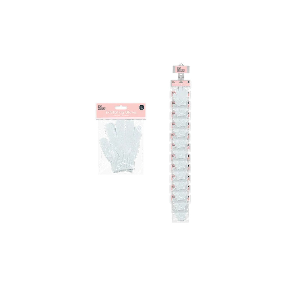 So Useful Exfoliating Bath and Shower Gloves | Five-Finger Design, Hanging Loop