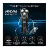 Carmen Professional IPX7 Rotary Electric Shaver | Triple Head, LED Display