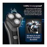 Carmen Professional IPX7 Rotary Electric Shaver | Triple Head, LED Display