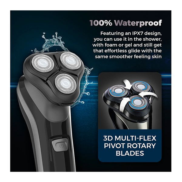Carmen Professional IPX7 Rotary Electric Shaver | Triple Head, LED Display