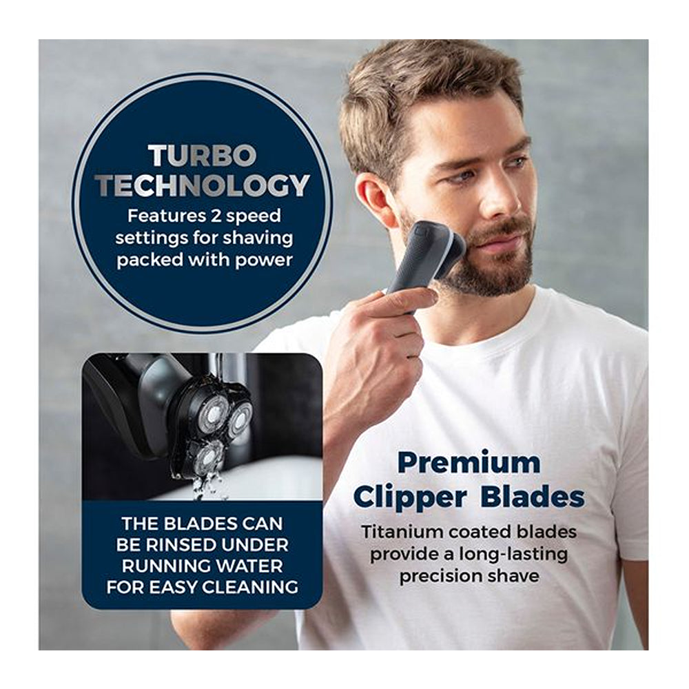 Carmen Professional IPX7 Rotary Electric Shaver | Triple Head, LED Display