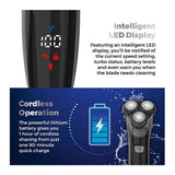 Carmen Professional IPX7 Rotary Electric Shaver | Triple Head, LED Display