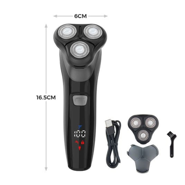 Carmen Professional IPX7 Rotary Electric Shaver | Triple Head, LED Display