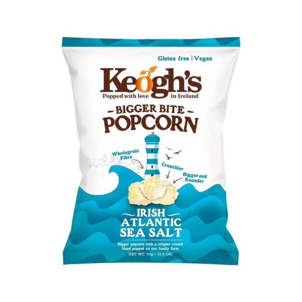 Keoghs Popcorn Irish Atlantic Sea Salt | 70g, Gluten-Free, Vegan, Hand-Popped