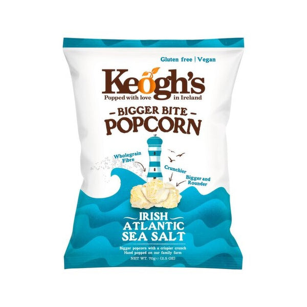 Keoghs Popcorn Irish Atlantic Sea Salt | 70g, Gluten-Free, Vegan, Hand-Popped