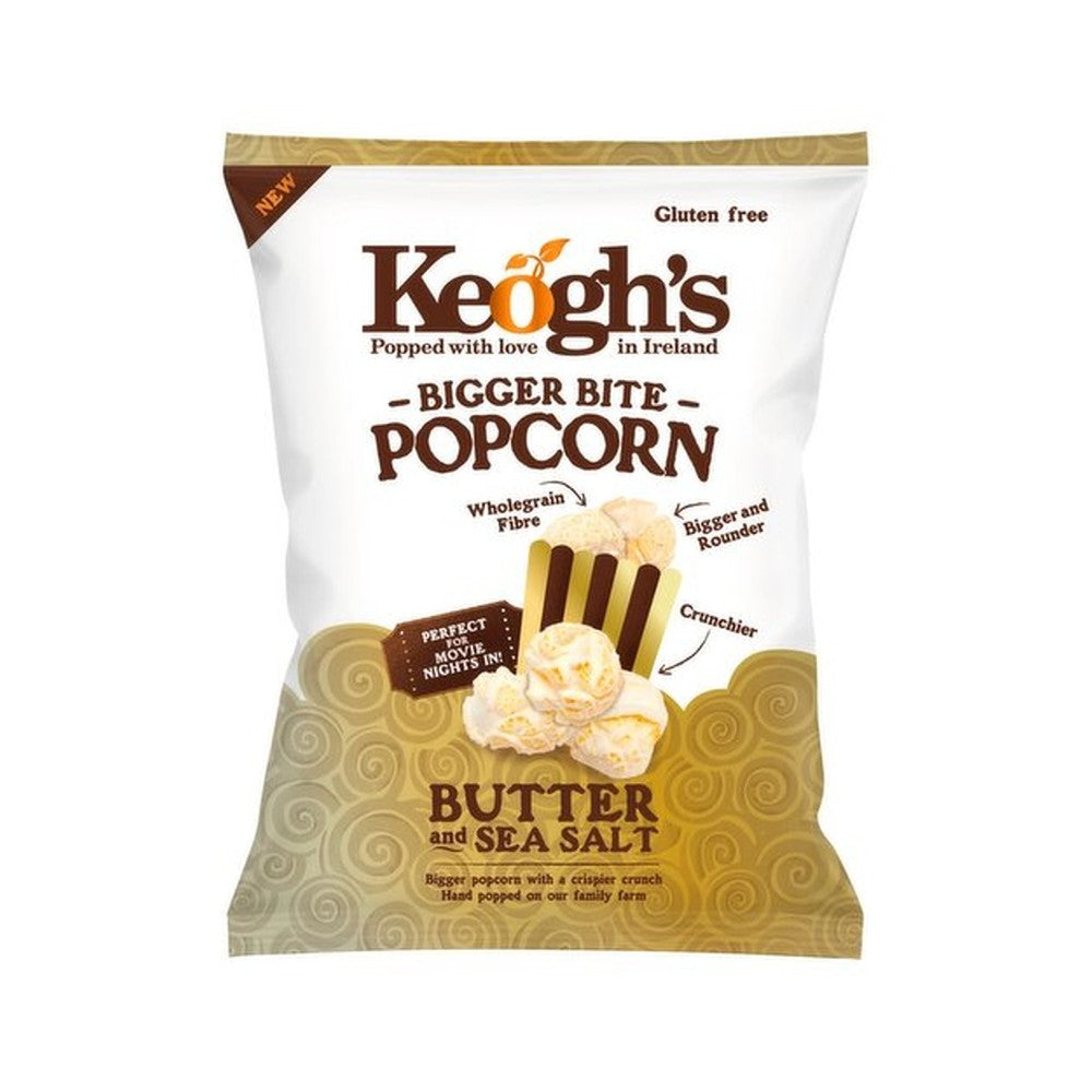 Keoghs Butter & Sea Salt Popcorn | 70g, Gluten Free, Hand-Popped in Ireland