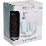 Glass Hobnail Bathroom Accessory Set | 3 Pieces, Assorted Colours