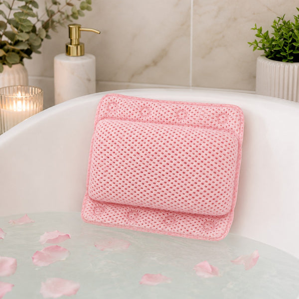 Cushioned Bathtub Pillow with Suction Cups | 4 Assorted Colours, 29 x 30 x 5.5cm