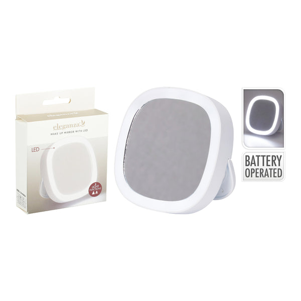 Eleganza LED Make-Up Mirror | Battery Operated, 2 Light Functions