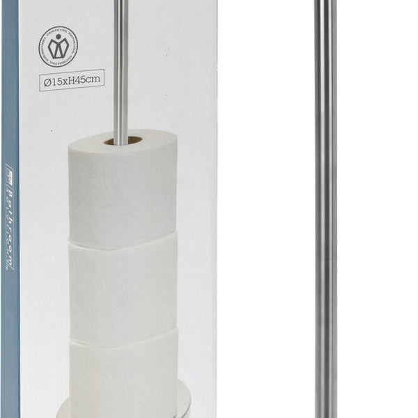 Freestanding Stainless Steel Toilet Roll Holder | Chrome, Ø15 x H45 cm
