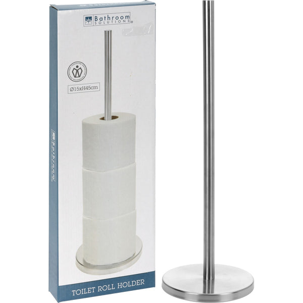 Freestanding Stainless Steel Toilet Roll Holder | Chrome, Ø15 x H45 cm
