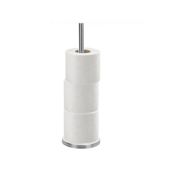 Freestanding Stainless Steel Toilet Roll Holder | Chrome, Ø15 x H45 cm