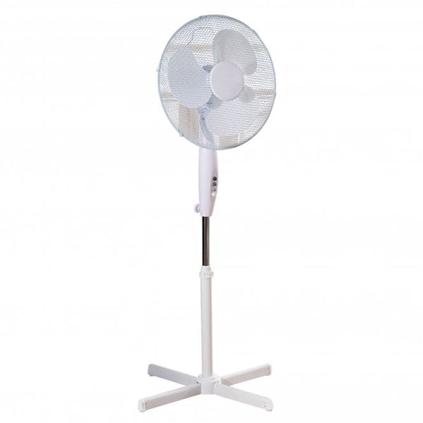 Daewoo 16 Inch Pedestal Fan with Cross Base | Adjustable Height, Safety Grill