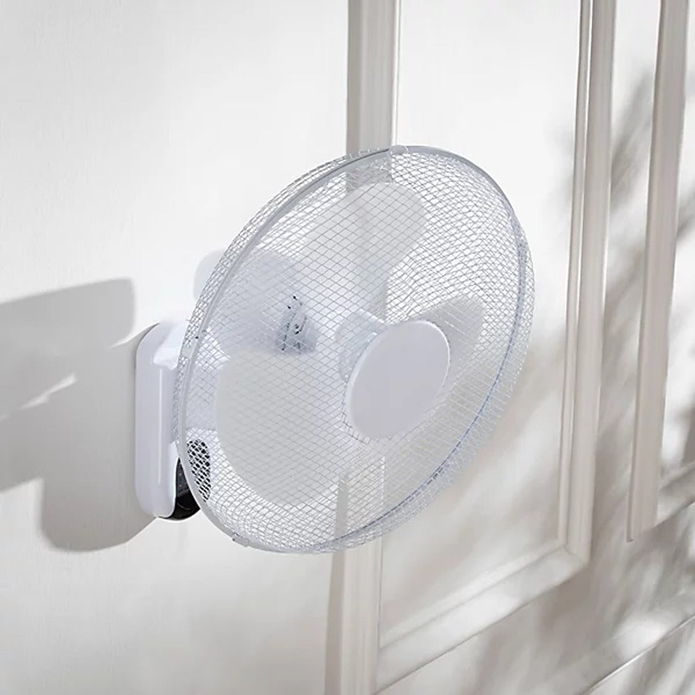 Daewoo 16 Inch Wall Fan with Remote Control | 3 Speeds, 7.5 Hour Timer