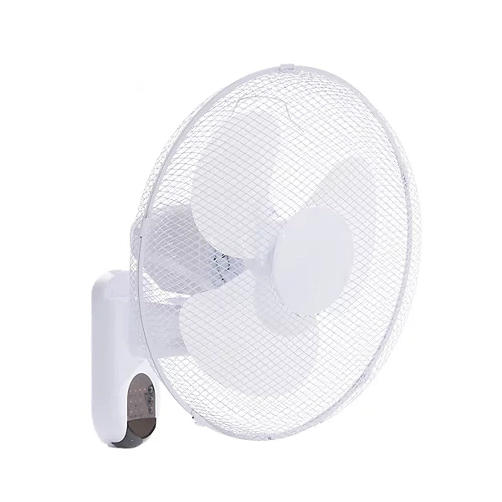 Daewoo 16 Inch Wall Fan with Remote Control | 3 Speeds, 7.5 Hour Timer