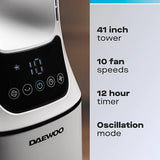 Daewoo 2 in 1 Bladeless Tower Fan and Purifier | Remote Control, Timer