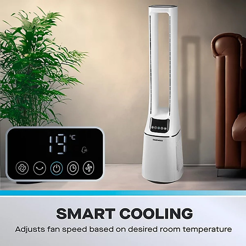 Daewoo 2 in 1 Bladeless Tower Fan and Purifier | Remote Control, Timer