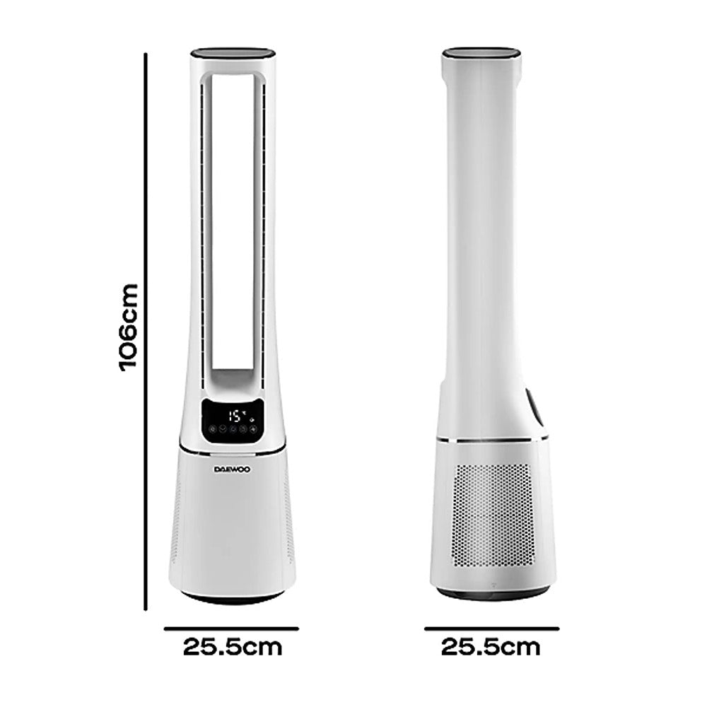 Daewoo 2 in 1 Bladeless Tower Fan and Purifier | Remote Control, Timer
